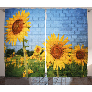 Sunflower Home Decor Wayfair Ca Sunflowers Rustic Home Decor Graphic Print Room Darkening Rod Pocket Curtain Panels Set Of 2