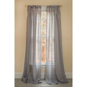 Morning Mist Solid Sheer Rod pocket Single Curtain Panel