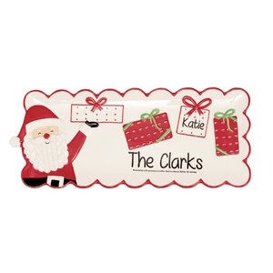 Santa Personalizable Christmas Holiday Hostess Platter