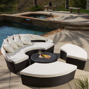 Sancho Canopy 4 Piece Lounge Seating Group with Cushion