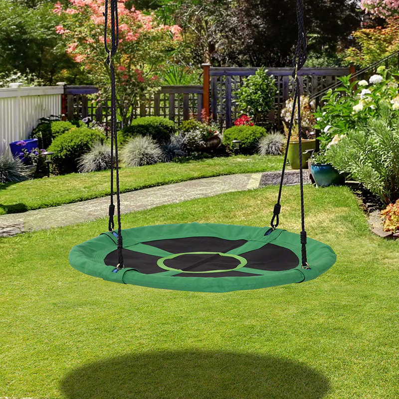 Outsunny Homcom Round Outdoor Flying Saucer Disc Tree Swing Wayfair Homcom Round Outdoor Flying Saucer Disc Tree Swing