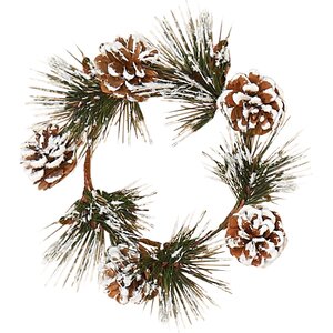 Snowy Pine and Cone Candle Ring (Set of 2)