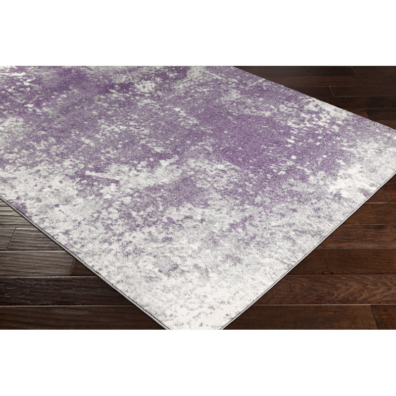 Williston Forge Candelaria Abstract Medium Gray Dark Purple Area Rug Candelaria Abstract Medium Gray Dark Purple Area Rug