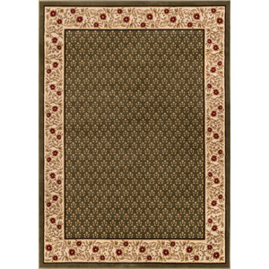 Barclay Terrazzo Border Green Floral Area Rug