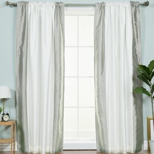 Colorblock Striped Blackout Thermal Rod Pocket Single Curtain Panel