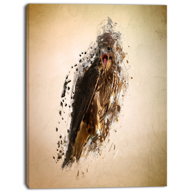 Abstract Falcon In Flight Graphic Art On Wrapped Canvas
