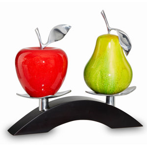 Artesana Medium Apple and Pear on Twin Bridge Sculpture
