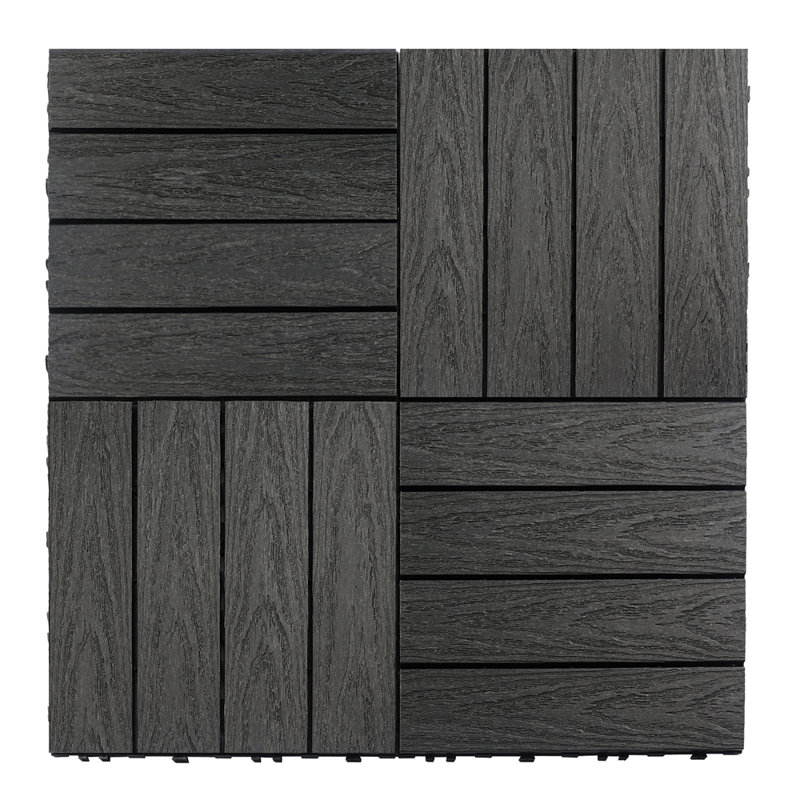Naturale Composite 12 X Interlocking Deck Tiles In Hawaiian Charcoal Naturale Composite 12 X Interlocking Deck Tiles In Hawaiian Charcoal
