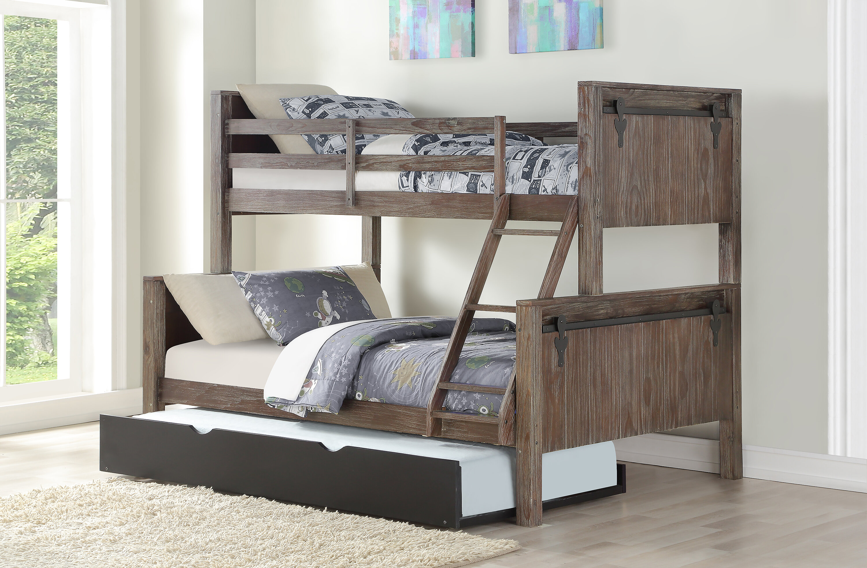 Harriet Bee Colgan Barn Twin Over Full Bunk Bed With Trundle Wayfair