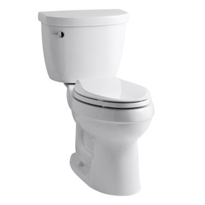 Cimarron Comfort Height Two-Piece Elongated 1.28 GPF Toilet with Aquapiston Flush Technology and Left-Hand Trip Lever