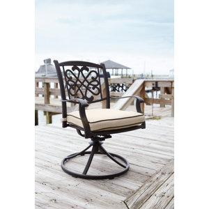 Hanson Swivel Rocker Patio Dining Chair with Cushion (Set of 2)
