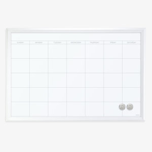 Magnetic Calendar Wood Frame Dry Erase Board