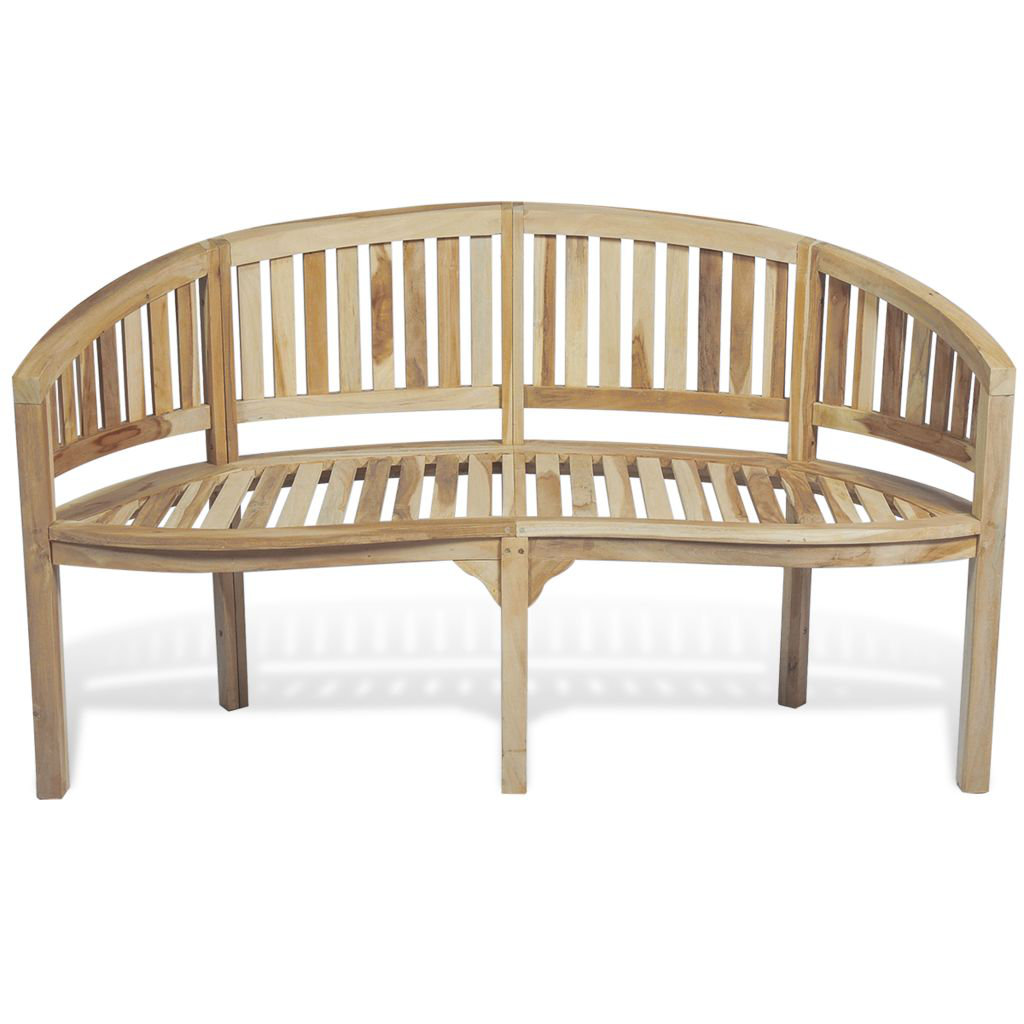 Sol 72 Outdoor Berkfield Banana Bench 200 Cm Solid Teak Wayfair