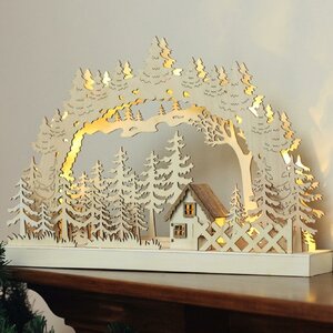 LED Lighted Forest Plank Bridge Table Top Christmas Decoration Luminary