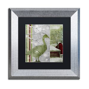 'Country Xmas Duck' Framed Graphic Art