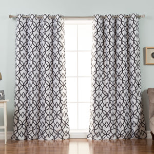 Trellis Geometric Blackout Thermal Grommet Single Curtain Panel