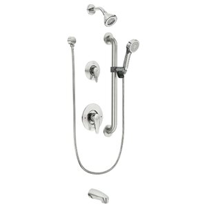 Three-Function Shower System with Grab Bar