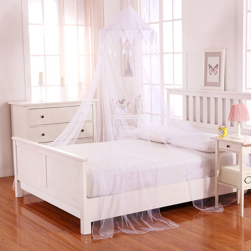 Casablanca Kids Harlequin Kids Collapsible Hoop Sheer Bed Canopy