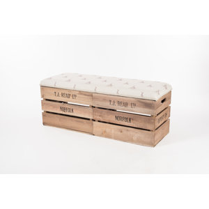 Gepolsterte Sitzbank Apple Crate aus Holz mit St..
