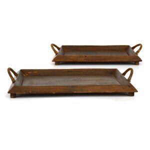 2 Piece Wooden Tray