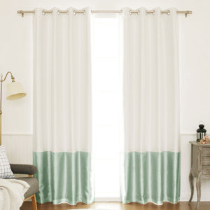 Colorblock Solid Blackout Thermal Grommet Single Curtain Panel