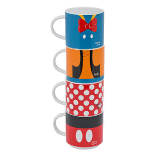 Jumbo Stacking Coffee Mugs Wayfair Disney Mickey And Friends Stacking 4 Piece Coffee Mug Set
