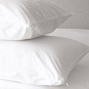 Premium 500 Thread Count Zippered Pillow Protector (Set of 2) by Home Fashion Designs