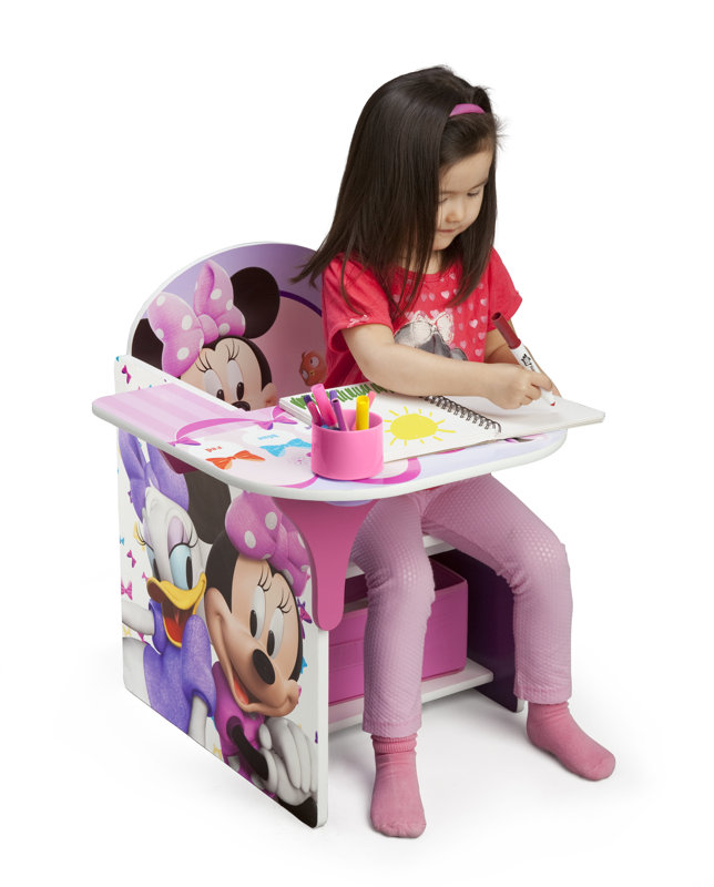 Delta Children Minnie Kids Desk Chair with Storage Compartment and Cup