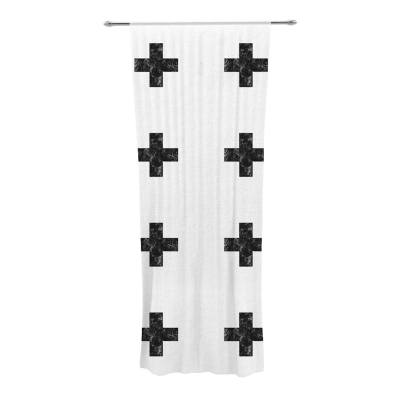 kess inhouse swiss cross geometric semi-sheer curtain panels kess inhouse swiss cross geometric semi-sheer curtain panels