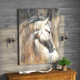 Union Rustic Texas Horse I Oil Painting Print On Wrapped