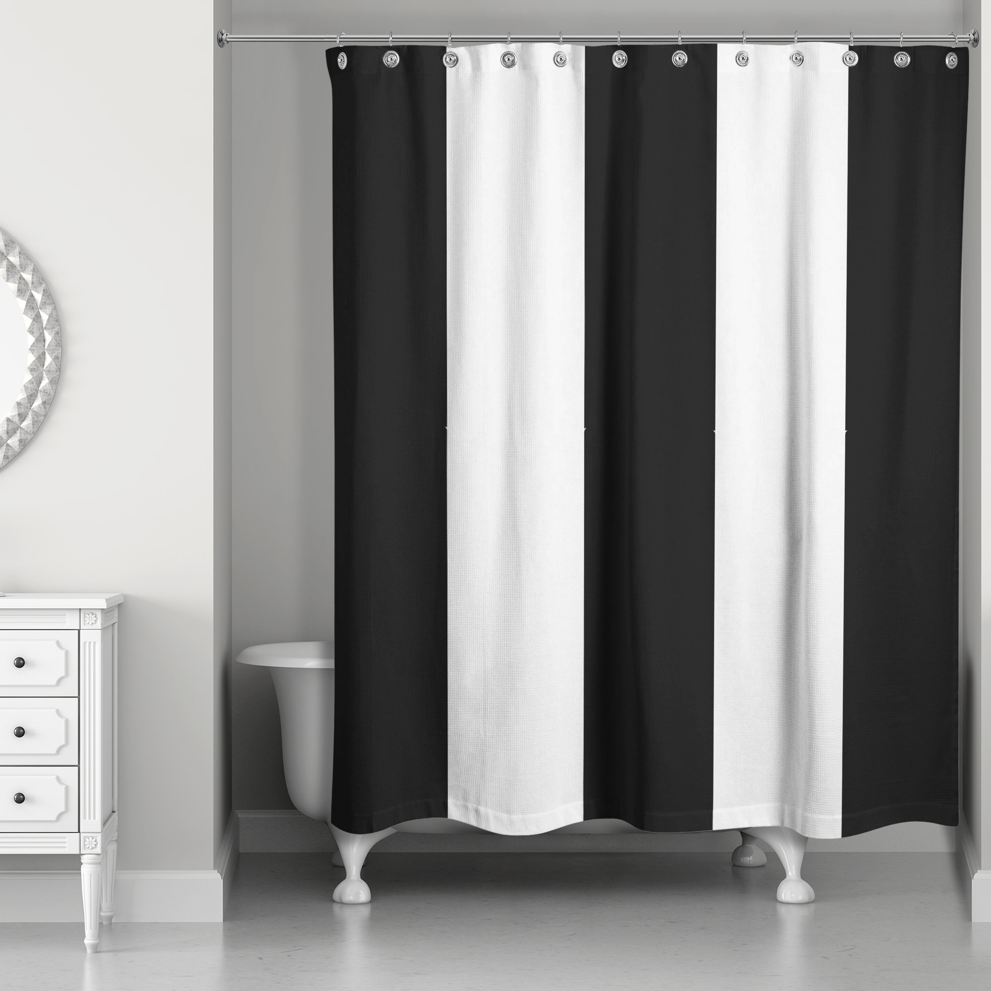 Orren Ellis Pelaez Vertical Striped Shower Curtain Wayfair