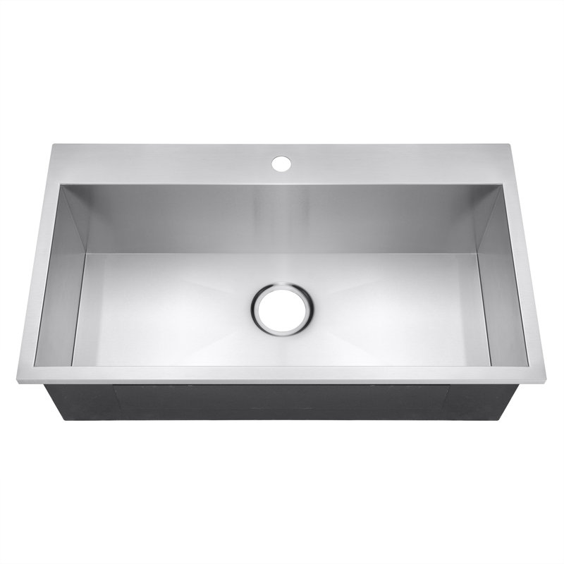 AKDY 30" x 18" Drop-In Top Mount Stainless Steel Single ...