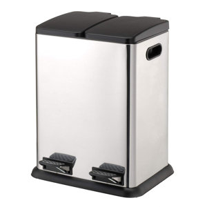 Stainless Steel 10.57 Gallon Step On Multi Compartments Recycling Bin