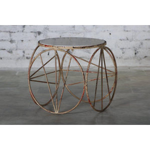 Shaurya Iron Marble Top End Table by 17 Stories