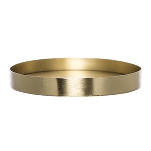 Round Brushed Gold Metal Tray