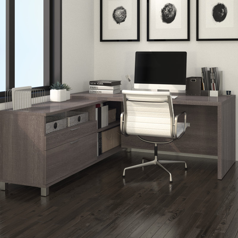 Mercury Row Ariana LShape Executive Desk & Reviews Wayfair