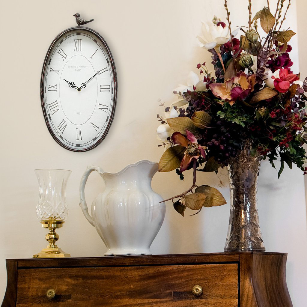 Stratton Home Decor Oval Wall Clock & Reviews Wayfair