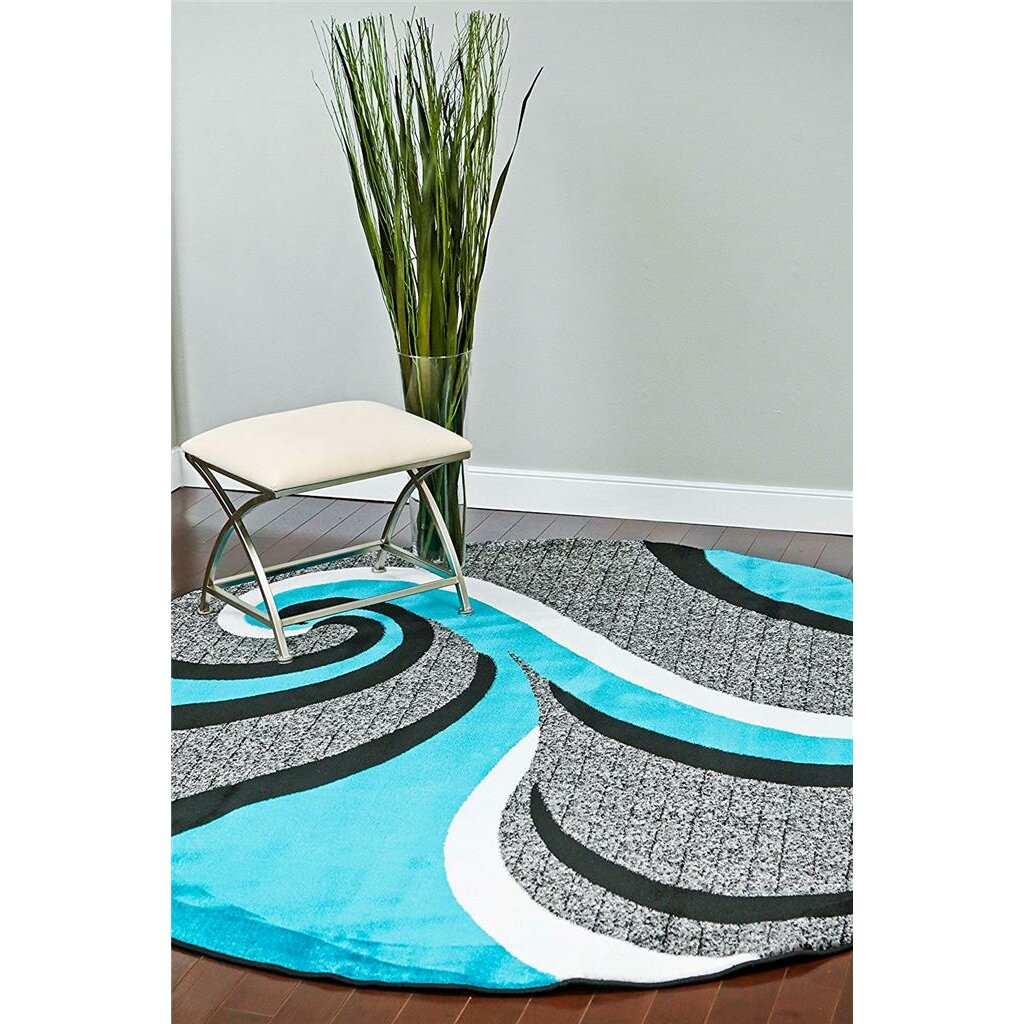 Persianrugs Abstract Turquoise Area Rug & Reviews Wayfair