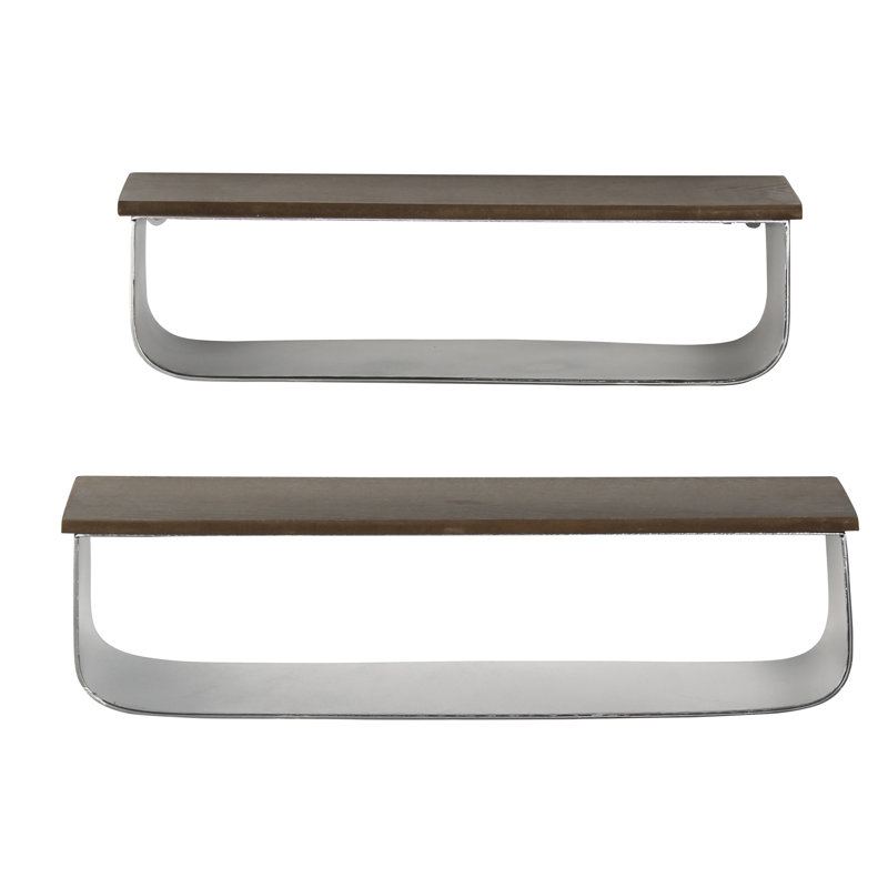 Thatcham 2 Piece Wood/Metal Floating Shelf Set & Reviews Joss & Main