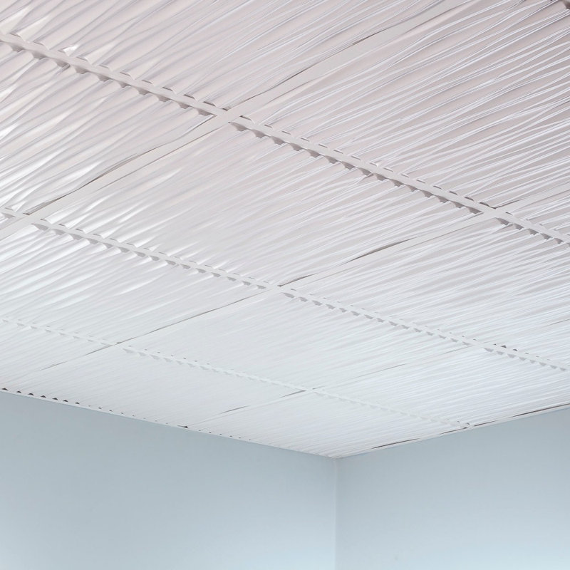 Fasade Dunes 2 Ft X Lay In Ceiling Tile Matte White Lay In Ceiling Tile Matte White