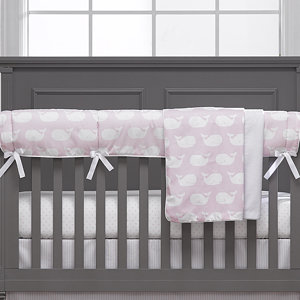 Freddy Whale Tails Bumperless 4 Piece Crib Bedding Set