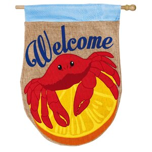 Crabby Welcome Vertical Flag