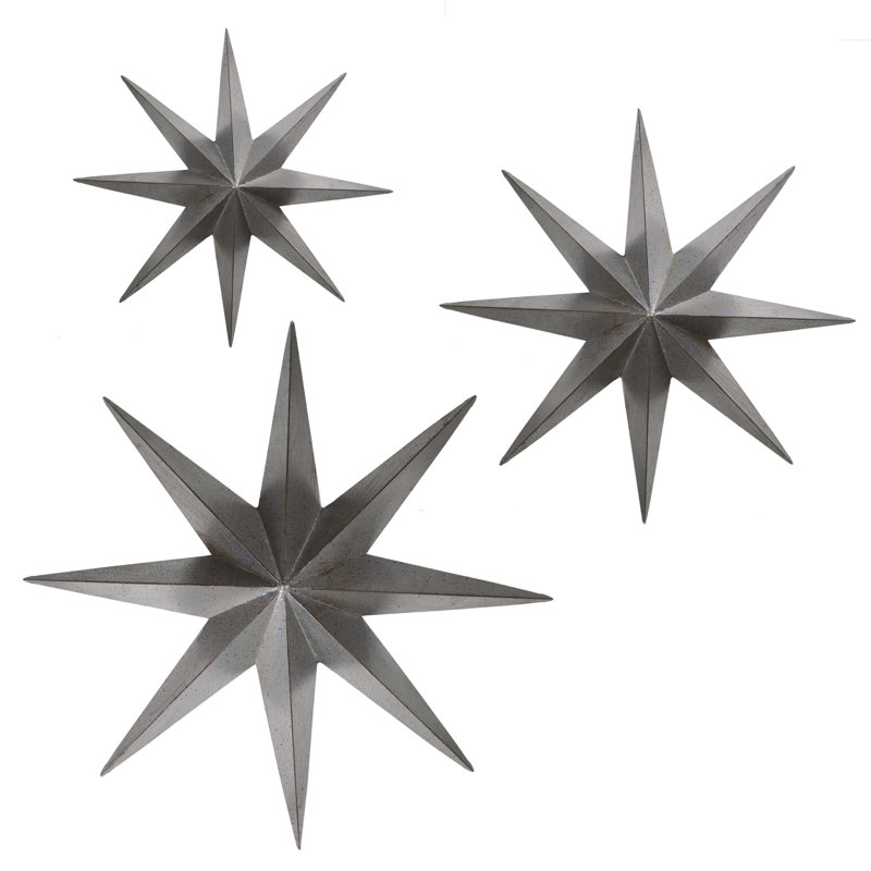 Bayaccents 3 Piece Metal Stars Wall Décor Set Reviews Wayfair 3 Piece Metal Stars Wall Décor Set