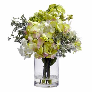 Silk Hydrangeas with Vase