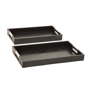 2 Piece Faux Alligator Leather Tray