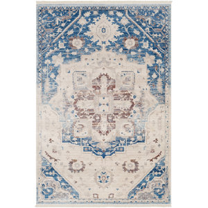 Mendelsohn Vintage Persian Traditional Blue/Cream Area Rug