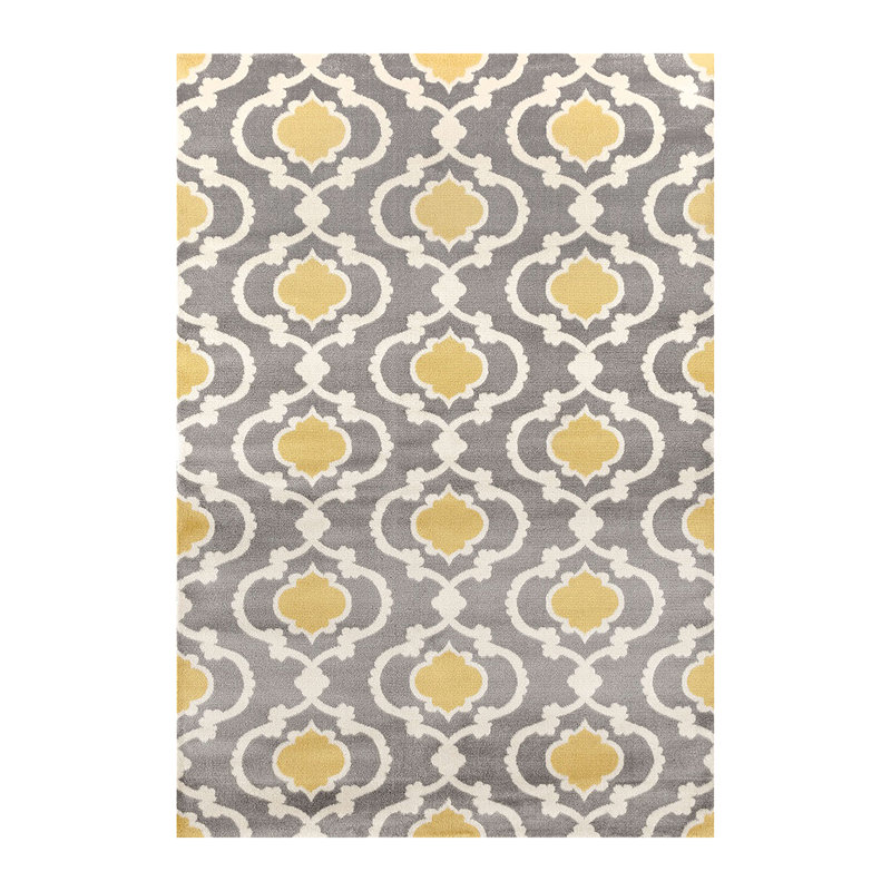 Andover Mills Melrose Polypropylene Gray Yellow Area Rug Reviews Melrose Polypropylene Gray Yellow Area Rug