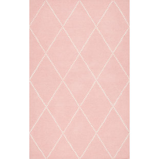 Pink Rugs You Ll Love Wayfair Nat Diamond Hand Tufted Baby Pink Area Rug