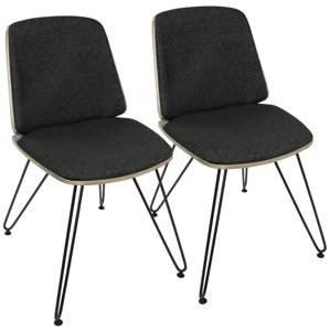 Santiago Mid-Century Modern Upholstered Dining Chair (Set of 2) by Corrigan Studio