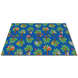 Woodland Animal Nursery Rug Wayfair Woodland Wonders Animal Blue Green Area Rug